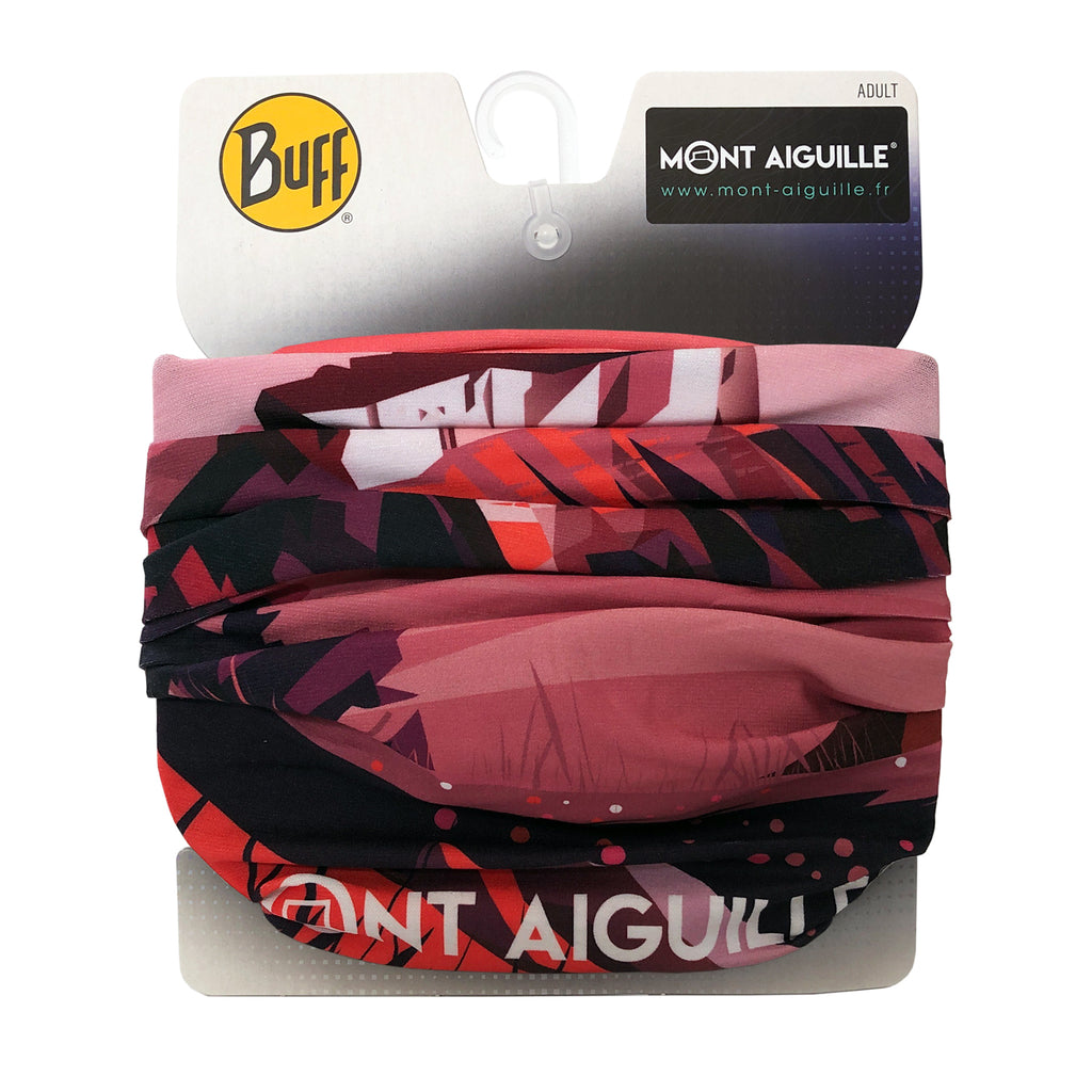 MARQUE MONT AIGUILLE® x BUFF® - Tour de Cou Sport EcoStretch Rose pour Femme, Cadeau Souvenir du Trièves Vercors